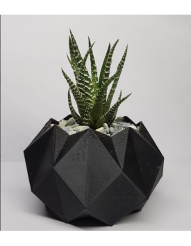 Macetero Negro Hexagonal 3D PLA