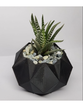 Macetero Negro Hexagonal 3D PLA